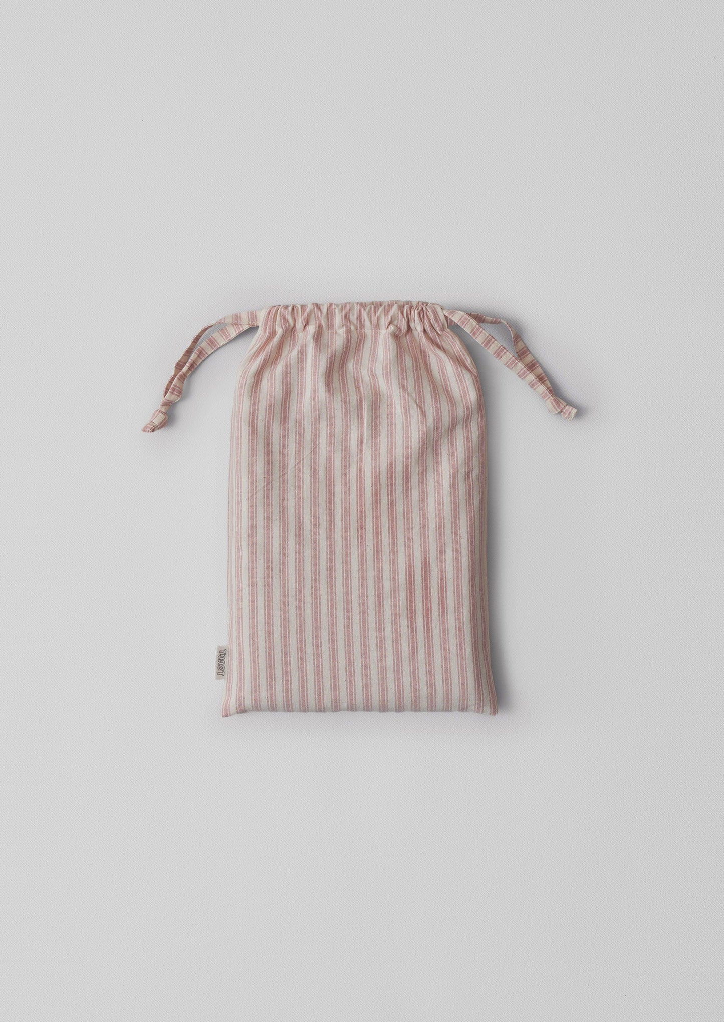 Ticking Stripe Cotton Oxford Pillowcase | Ecru/Rose
