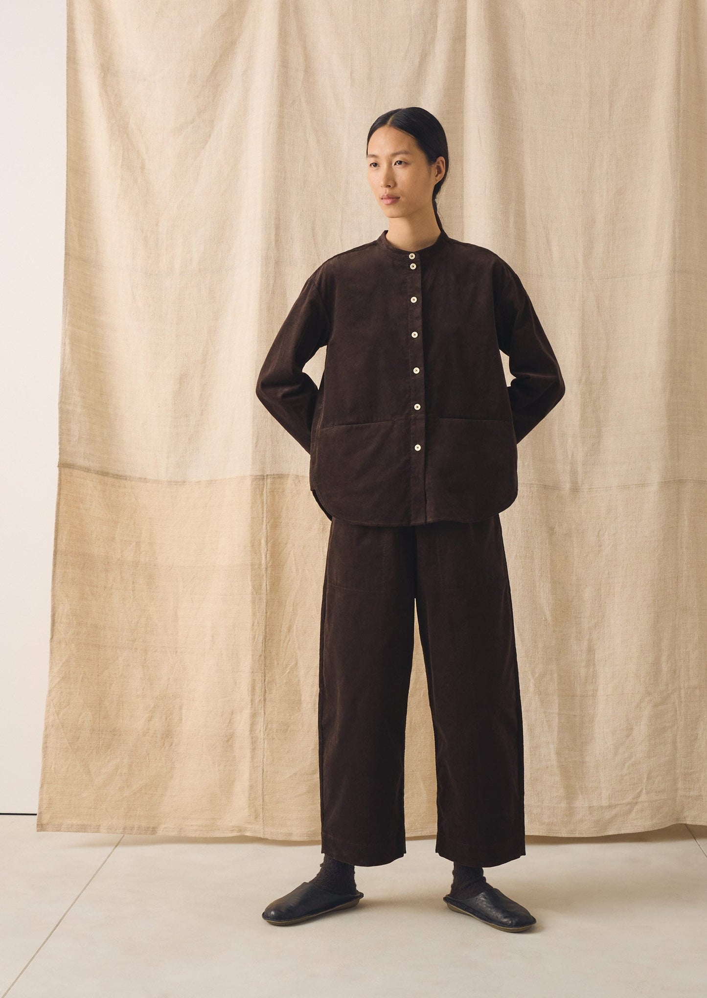 Organic Cotton Cord Shirt | Bitter Chocolate