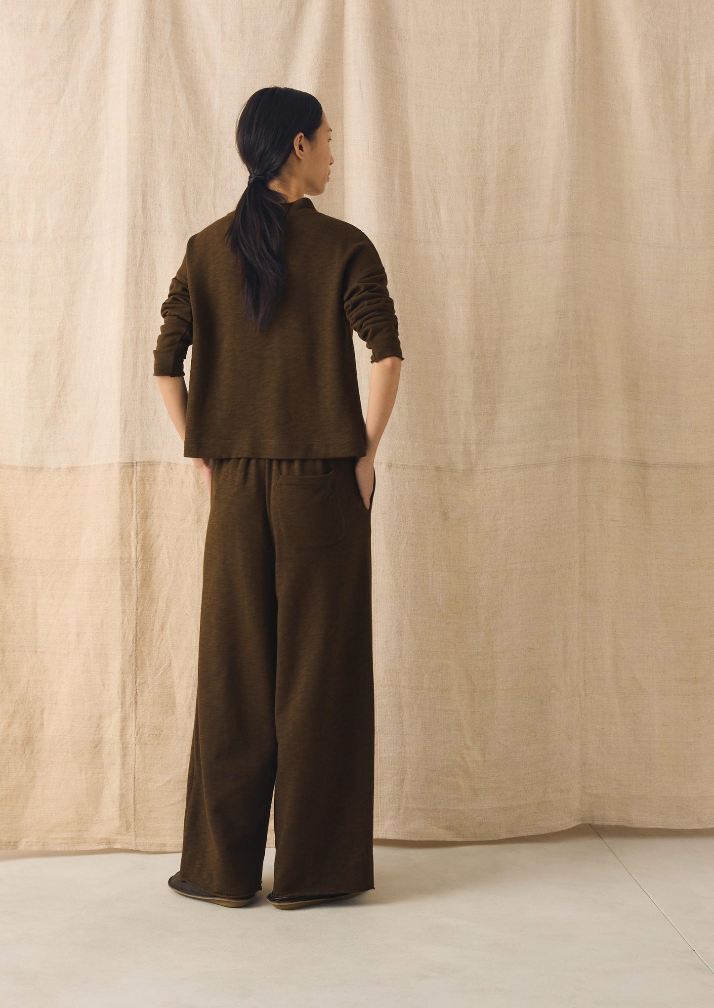 Loopback Jersey Easy Sweater | Dark Olive