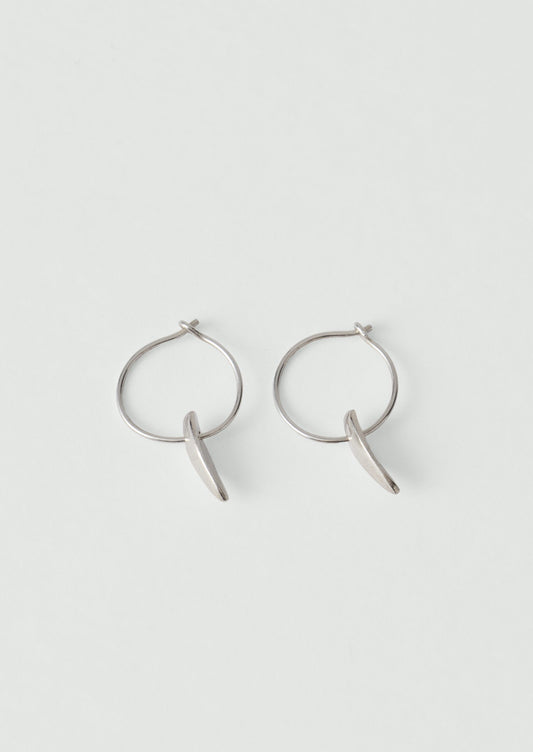 Sally Lacock Sculpted Seed Charm Hoops | Silver