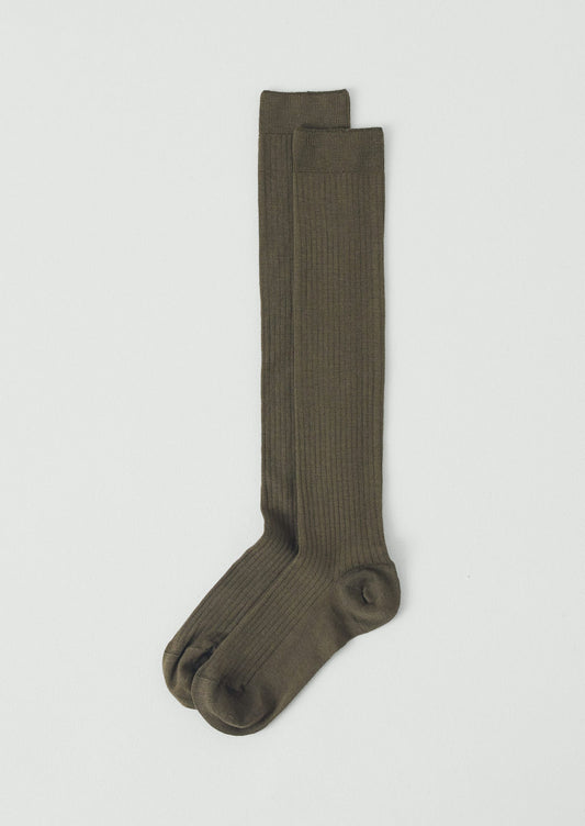 Maria La Rosa Knee High Wool Socks | Olive