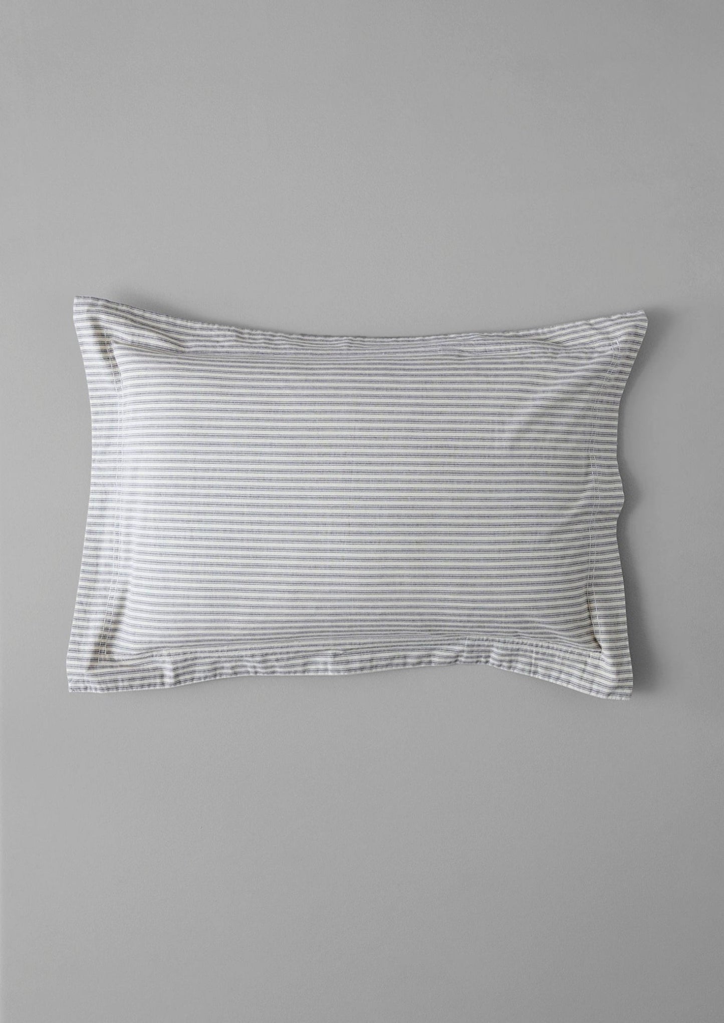 Ticking Stripe Cotton Oxford Pillowcase | Ecru/Graphite