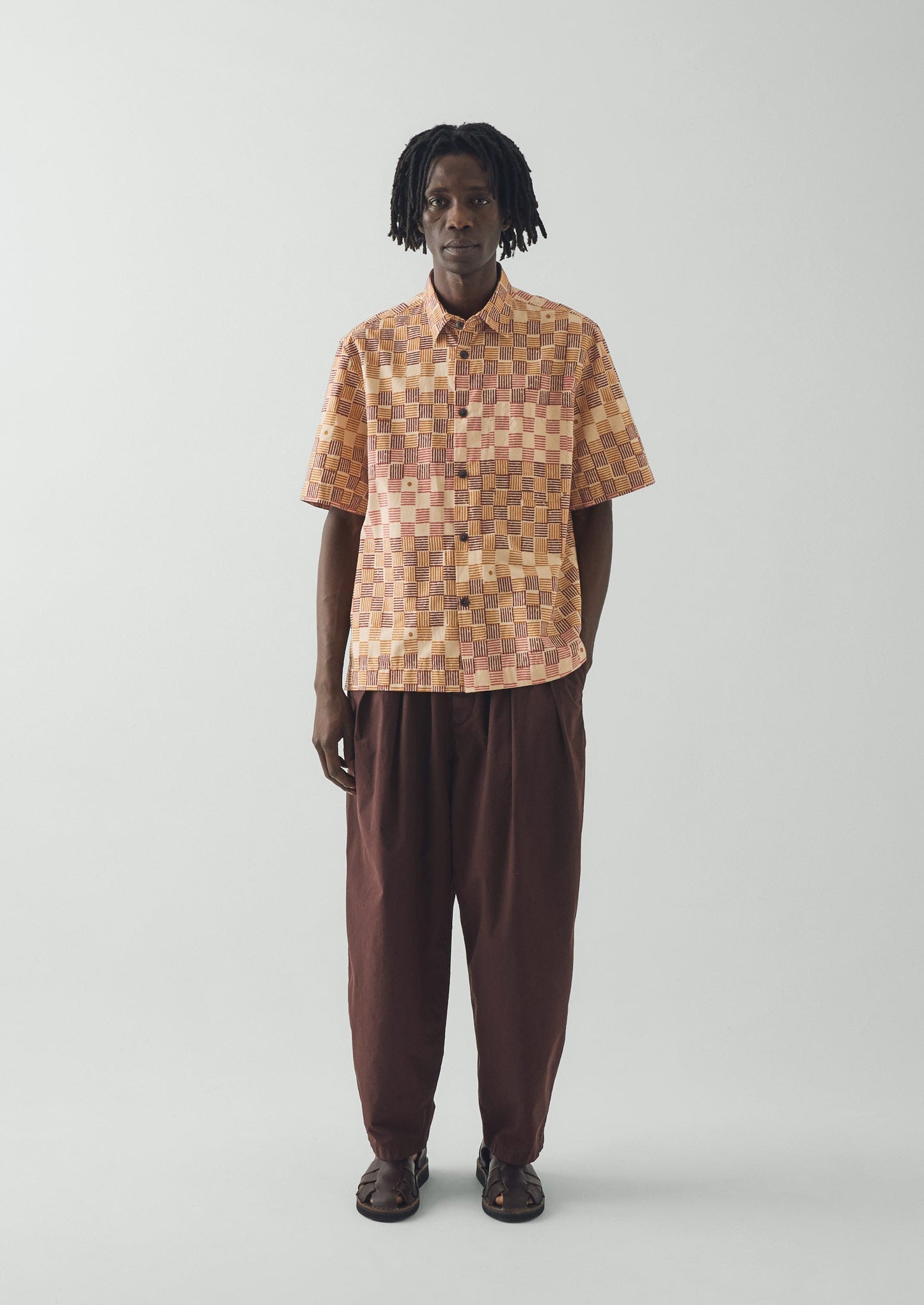 Variegated Block Print Cotton Shirt | Mace