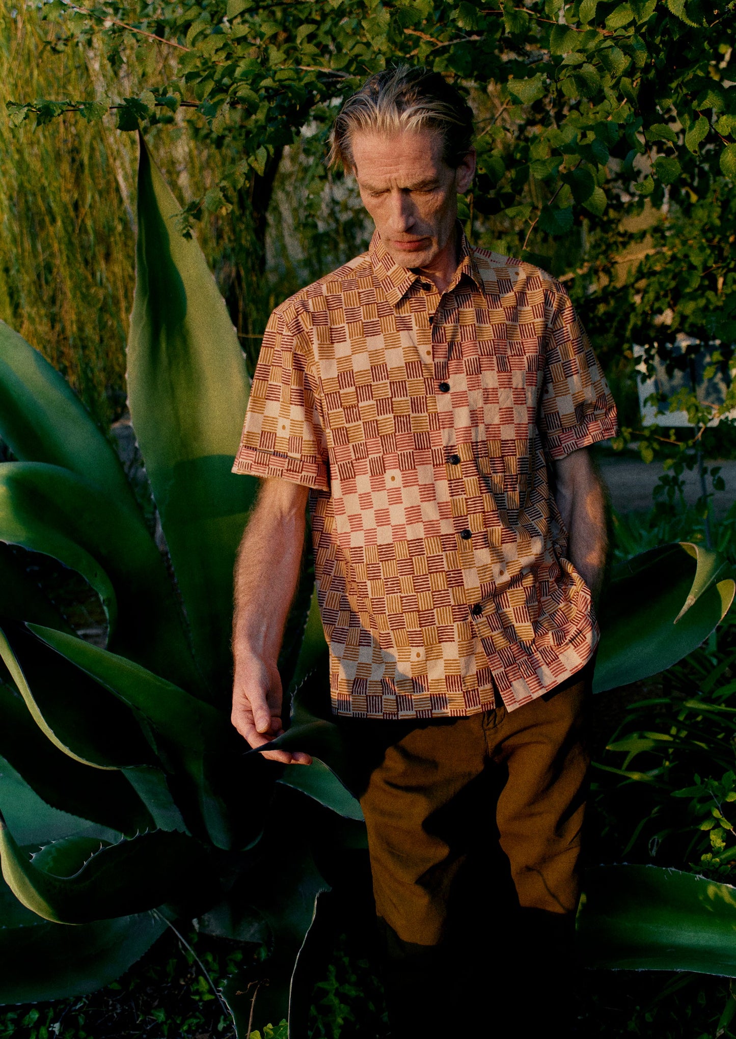 Variegated Block Print Cotton Shirt | Mace