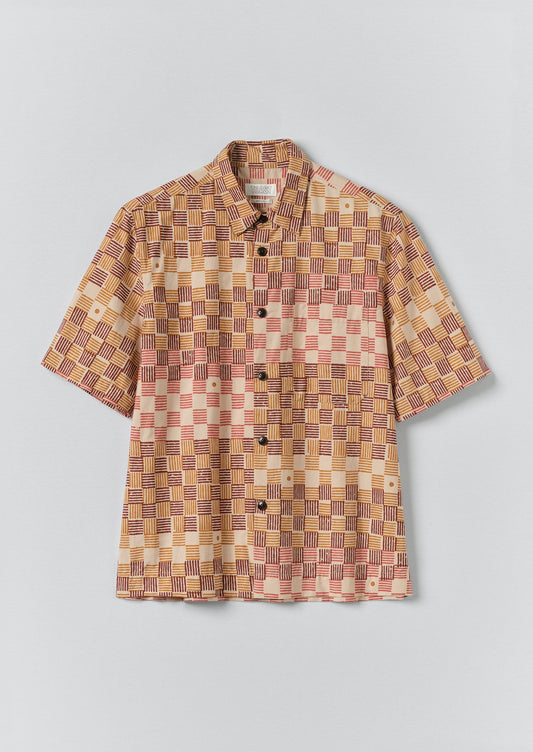 Variegated Block Print Cotton Shirt | Mace