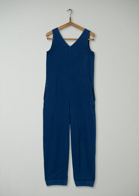 Reworn V Neck Cotton Jumpsuit Size XXS (1272) | Washed Indigo