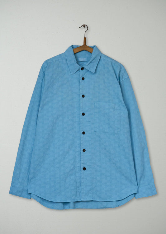 Reworn Mens Dropped Shoulder Shirt Size M (049) | Light Blue