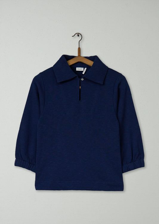 Reworn Loop Back Cotton Sweatshirt Size XXS (104) | Navy