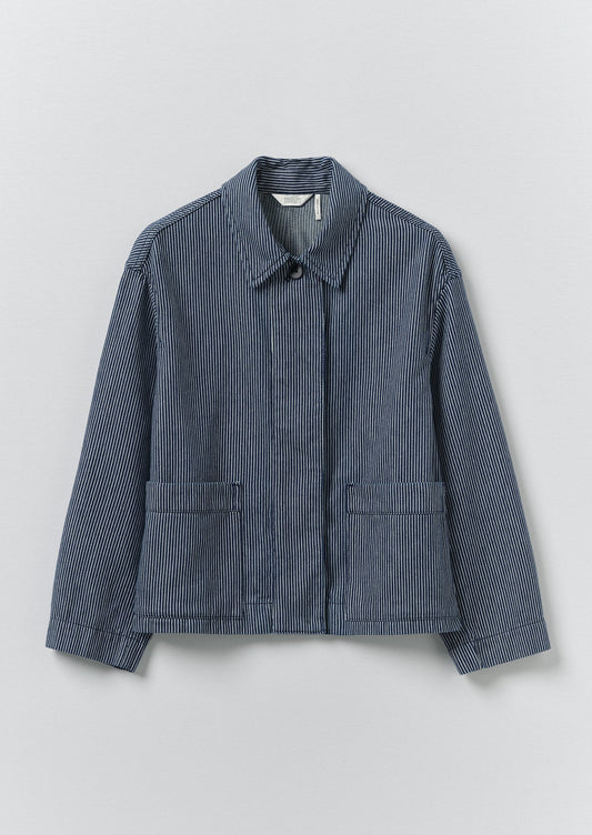 Hickory Stripe Denim Jacket | Ecru/Indigo