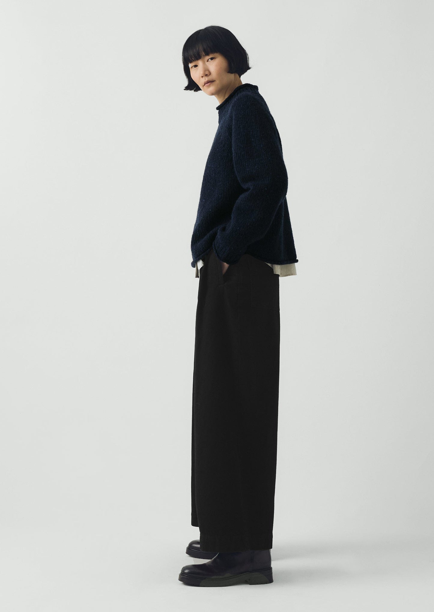 Orla Donegal Wool Sweater | Navy