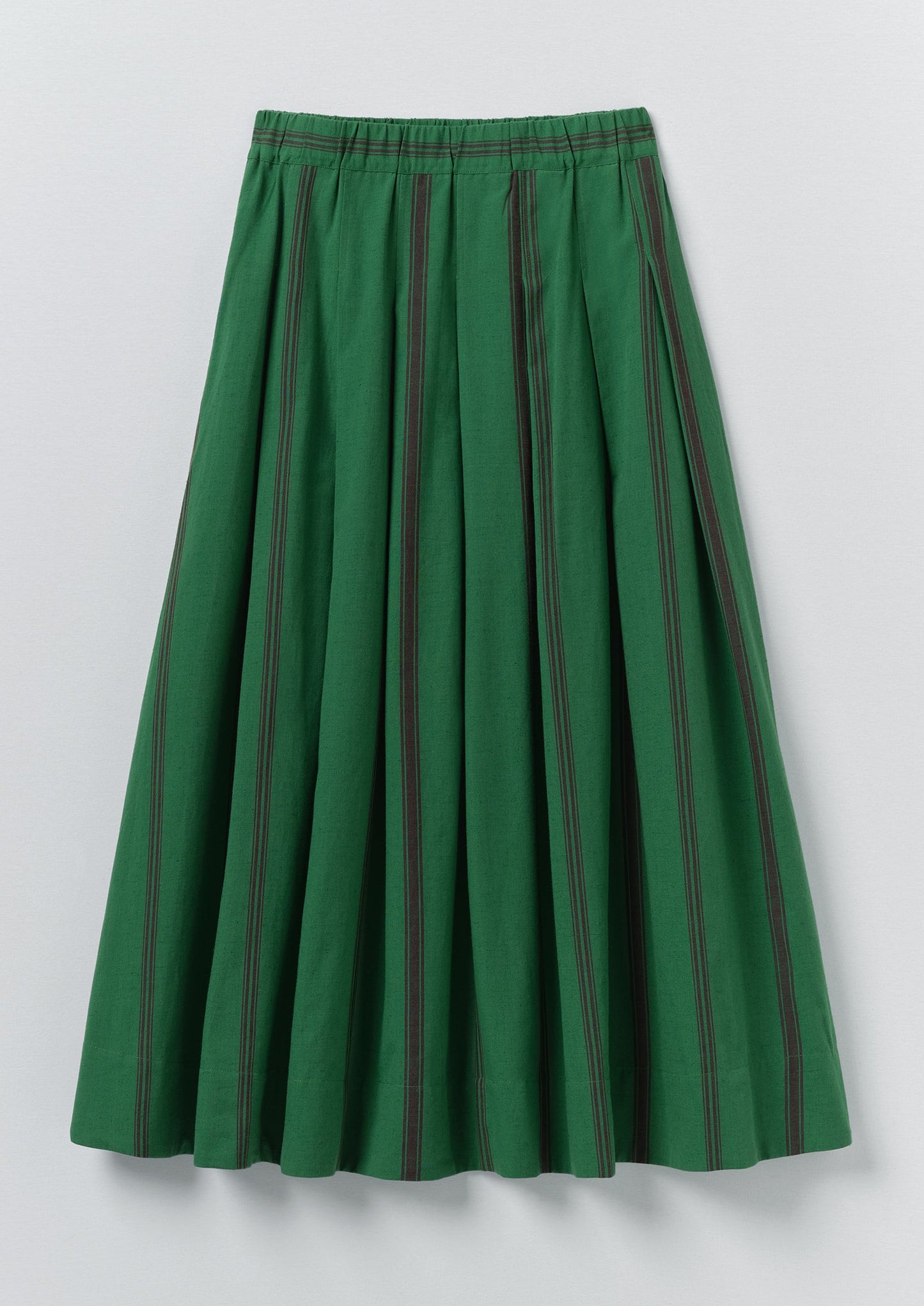 Tea Towel Stripe Cotton Skirt | Sea Green
