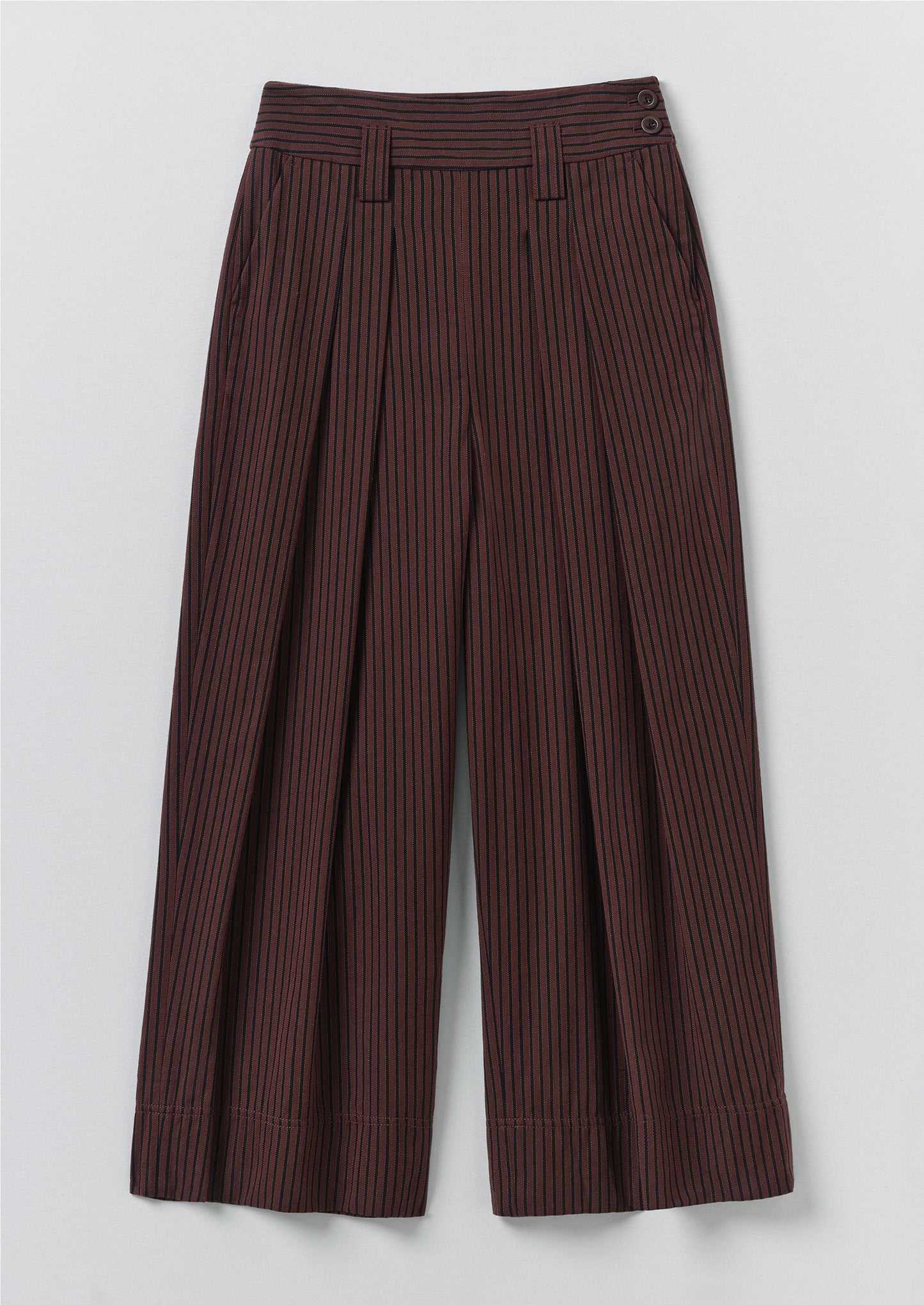 Stripe Fisherman Cotton Trousers | Black/Multi